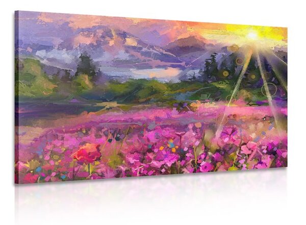 Tablou pictură în ulei peisajul colorat
