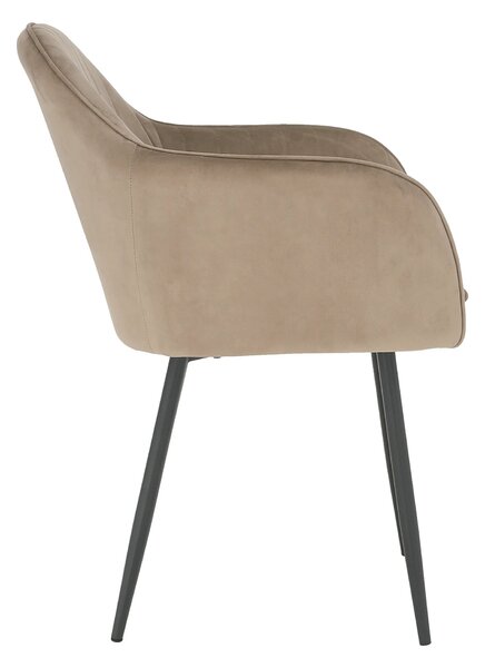 Scaun ZIRKON, gri-maro taupe/negru, stofa catifelata/metal, 56x55x82 c