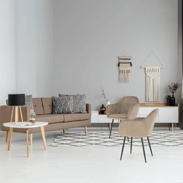 Scaun ZIRKON, gri-maro taupe/negru, stofa catifelata/metal, 56x55x82 c