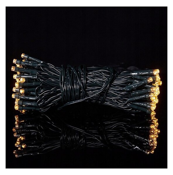Ghirlanda solara 100 LED-uri, lumina calda, 1W, factor protectie IP44, carcasa PVC