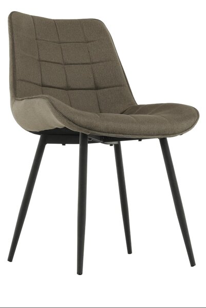 Scaun SARIN, gri maroniu taupe/negru, catifea/metal, 54x64x82 cm