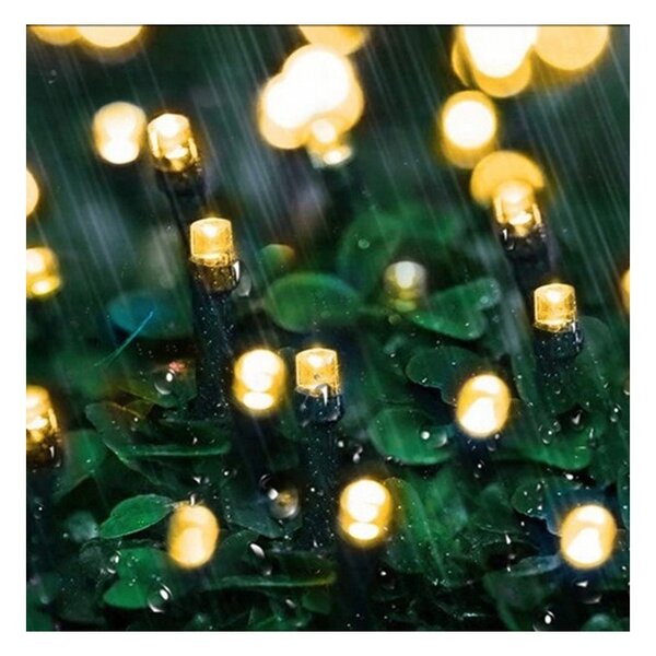 Ghirlanda solara 100 LED-uri, lumina calda, 1W, factor protectie IP44, carcasa PVC