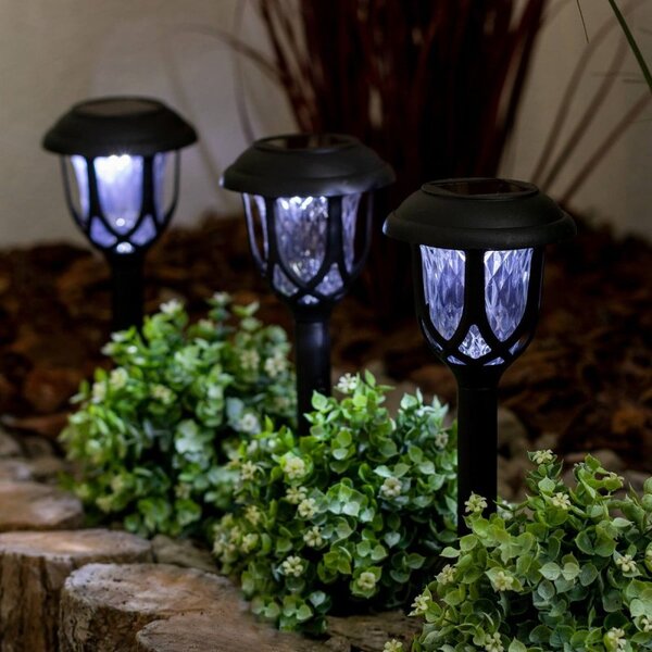 Lampa solara pentru gradina, unghi iluminare 360 grade, 10 lm, IP44, senzor crepuscular