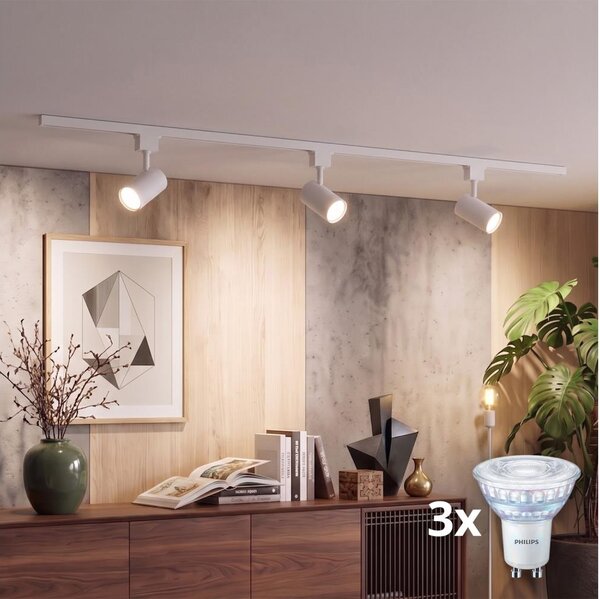 Philips - Spot LED dimmabil pentru șină, sistem EASYLINK, 3xGU10/7W/230V, 1 m, alb