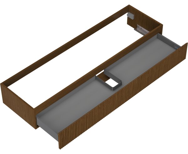 Mexen Rivel, mobilier baie 160 cm, 1 sertar, canelat, nuc, 91A20-16023-1-BF86