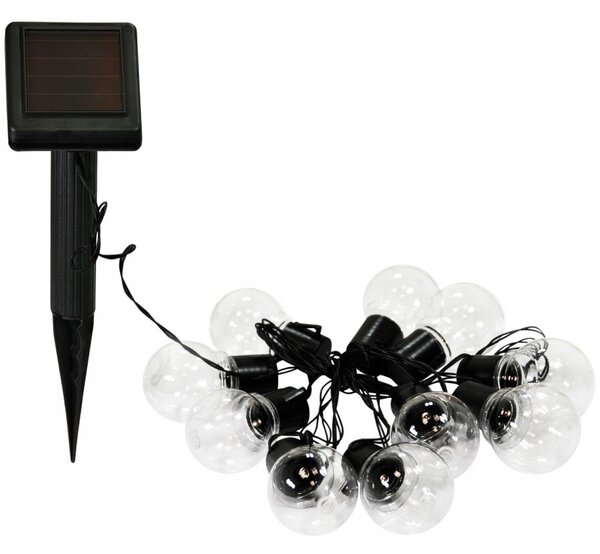 Ghirlanda solara decorativa, 20 LED-uri, 50 lm, 1.44W, lungime totala 485 cm, IP44
