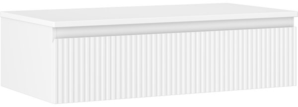 Mexen Rivel, mobilier baie 90 cm cu blat, 1 sertar, canelat, alb mat, 91A20-09023-1-BFC01