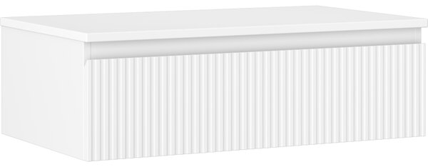 Mexen Rivel, mobilier de baie 80 cm cu blat, 1 sertar, canelat, alb mat, 91A20-08023-1-BFC01