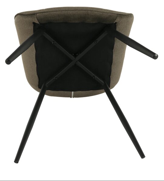 Scaun SARIN, gri maroniu taupe/negru, catifea/metal, 54x64x82 cm