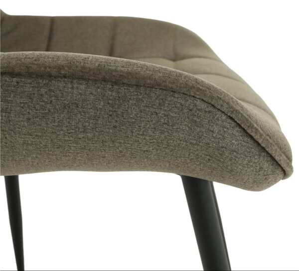 Scaun SARIN, gri maroniu taupe/negru, catifea/metal, 54x64x82 cm