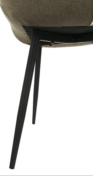 Scaun SARIN, gri maroniu taupe/negru, catifea/metal, 54x64x82 cm
