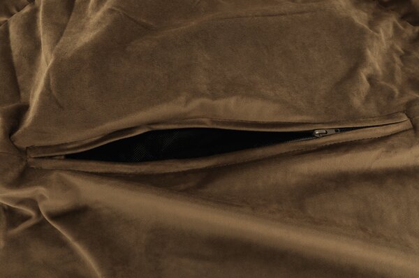 Fotoliu puf TRIKALO, maro taupe, material textil, 75x100 cm