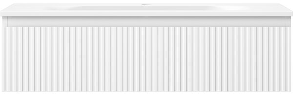 Mexen Rivel, mobilier baie 90 cm cu lavoar Vela, 1 sertar, canelat, alb mat, 91A20-09023-1-BF01-W23M01