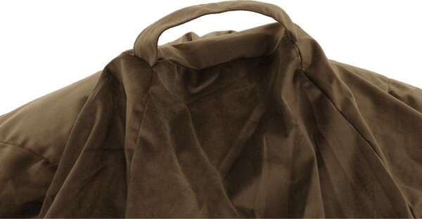 Fotoliu puf TRIKALO, maro taupe, material textil, 75x100 cm