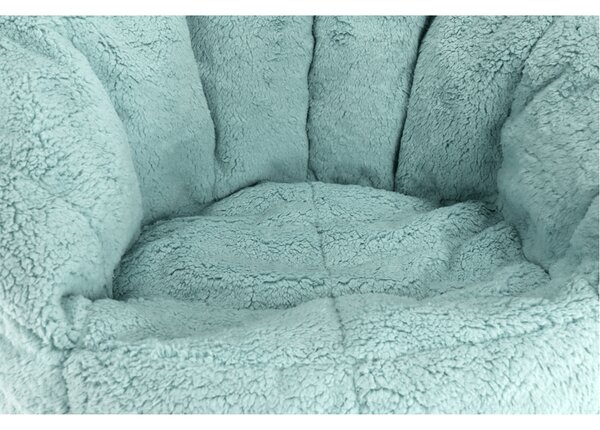 Fotoliu puf ALMERO, verde menta, material textil, 75x75 cm