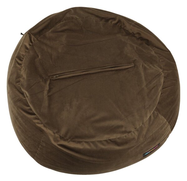 Fotoliu puf TRIKALO, maro taupe, material textil, 75x100 cm