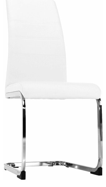 Scaun VATENA, alb/crom, piele ecologica/metal, 42x56x99 cm