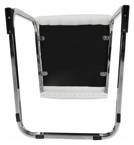 Scaun VATENA, alb/crom, piele ecologica/metal, 42x56x99 cm