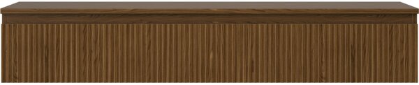 Mexen Rivel, mobilier de baie sub chiuvetă 140 cm cu partea superioară, 1 sertar, canelat, nuc, 91A20-14023-1-BFC86