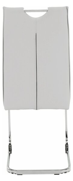 Scaun TOSENA, gri deschis/crom, piele ecologica/metal, 44x61x98 cm