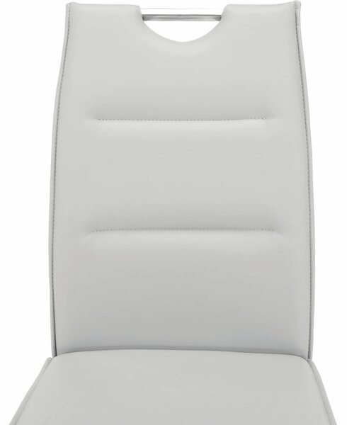 Scaun TOSENA, gri deschis/crom, piele ecologica/metal, 44x61x98 cm