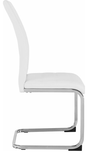 Scaun VATENA, alb/crom, piele ecologica/metal, 42x56x99 cm
