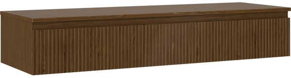 Mexen Rivel, mobilier de baie sub chiuvetă 140 cm cu partea superioară, 1 sertar, canelat, nuc, 91A20-14023-1-BFC86