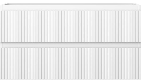 Mexen Rivel, mobilier baie 90 cm, 2 sertare, canelat, alb mat, 91A20-09047-2-BFF01