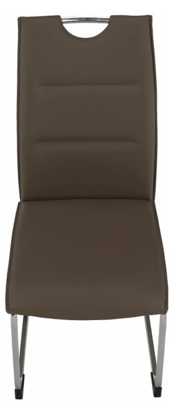 Scaun TOSENA, maro/crom, piele ecologica/metal, 44x61x98 cm