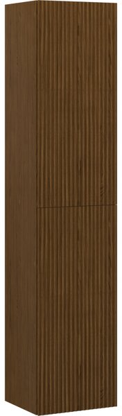 Mexen Rivel, piedestal pentru baie 35 cm, 2 uși, canelat, nuc, 91A21-03016-2-BF86