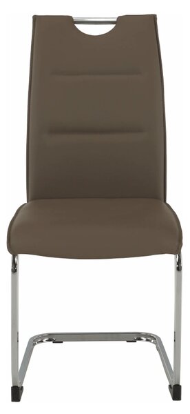 Scaun TOSENA, maro/crom, piele ecologica/metal, 44x61x98 cm