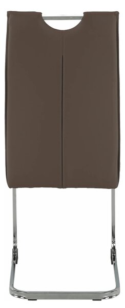 Scaun TOSENA, maro/crom, piele ecologica/metal, 44x61x98 cm