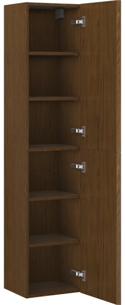 Mexen Rivel, piedestal pentru baie 35 cm, 2 uși, canelat, nuc, 91A21-03016-2-BF86