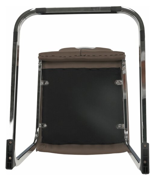 Scaun TOSENA, maro/crom, piele ecologica/metal, 44x61x98 cm