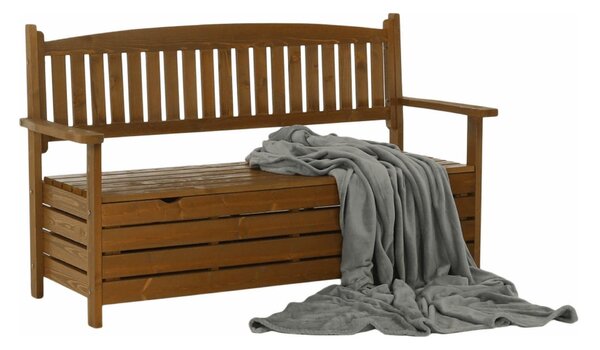 Banca gradina AMULA, stejar inchis, lemn, 150x58x88 cm