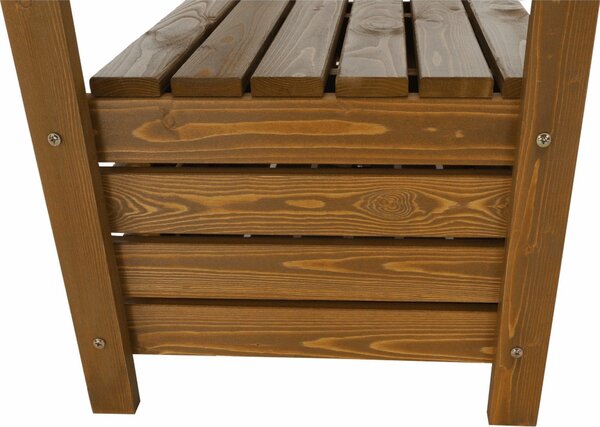 Banca gradina AMULA, stejar inchis, lemn, 150x58x88 cm