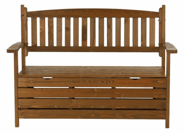 Banca gradina DILKA, lemn, stejar inchis, 124x58x88 cm