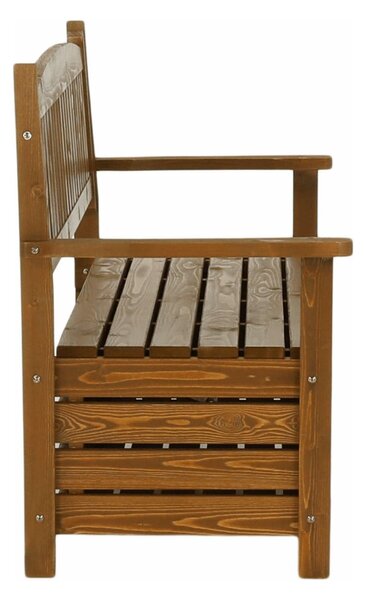 Banca gradina AMULA, stejar inchis, lemn, 150x58x88 cm