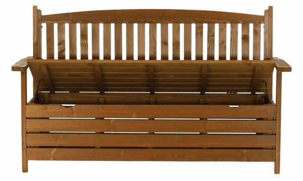 Banca gradina AMULA, stejar inchis, lemn, 150x58x88 cm