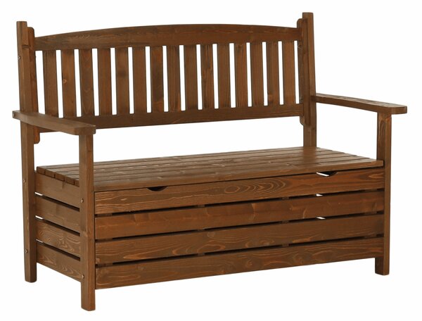 Banca gradina DILKA, lemn, stejar inchis, 124x58x88 cm