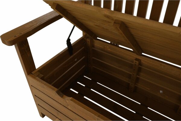 Banca gradina AMULA, stejar inchis, lemn, 150x58x88 cm