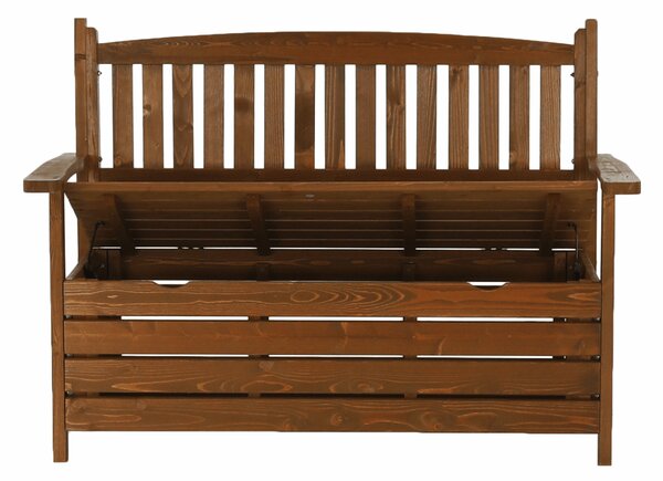 Banca gradina DILKA, lemn, stejar inchis, 124x58x88 cm