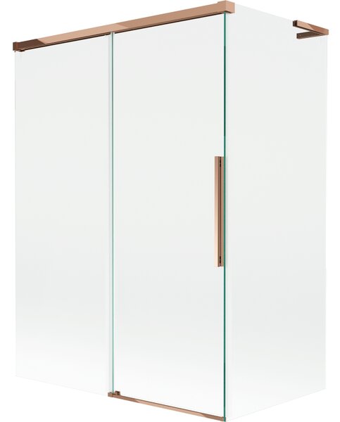 Mexen Rox, paravan de baie culisant L cu 2 aripi 120 + 70 x 150 cm, sticlă transparentă de 8 mm, profil auriu-roz, 8C9L-120-070-60-00