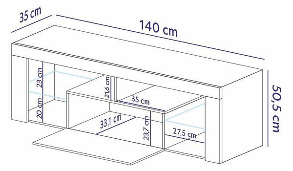 Masă TV Bionca (negru + nuc). Promo -19%. 1098609