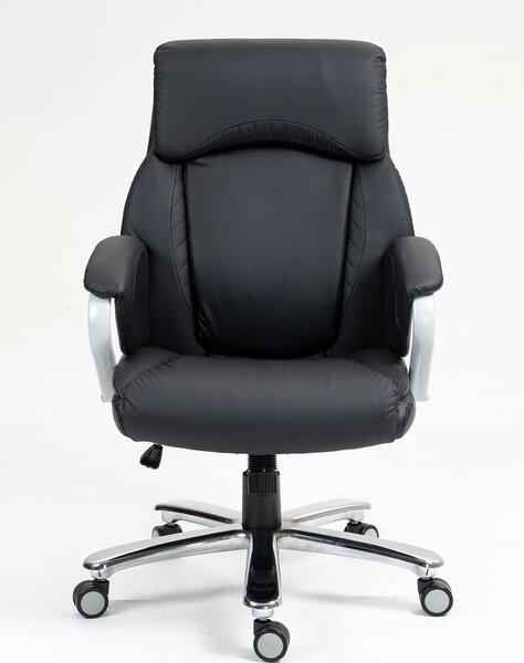 Scaun directorial, mecanism inclinare/blocare, inaltime reglabila, rezistent 225 kg, PU, Negru