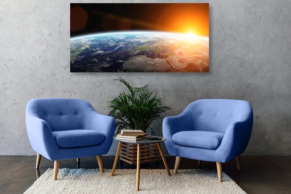 Tablou vedere la planetă din univers