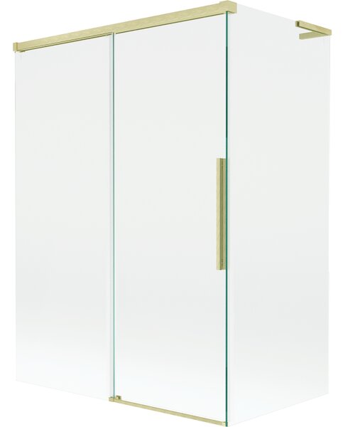 Mexen Rox, paravan de baie culisant L cu 2 aripi 120 + 70 x 150 cm, sticlă transparentă de 8 mm, profil auriu mat, 8C9L-120-070-55-00
