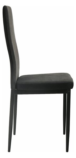 Scaun ENRA, gri inchis/negru, textil/metal, 41x46x98 cm