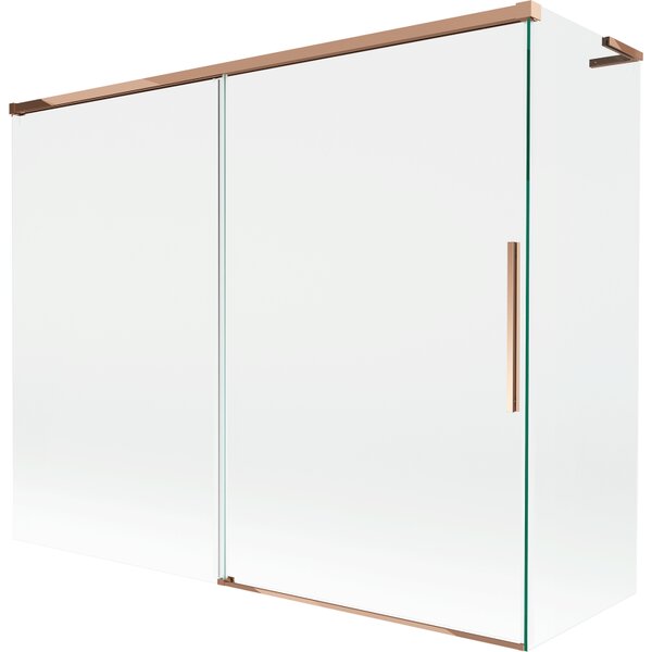 Mexen Rox, paravan de baie glisant cu 2 aripi, L, 190 + 80 x 150 cm, sticlă transparentă de 8 mm, profil auriu-roz, 8C9L-190-080-60-00
