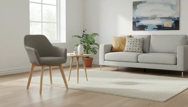 Scaun CLORIN NEW, grej/fag, tesatura/lemn, 56x60x82 cm